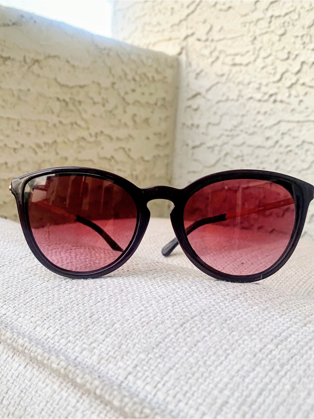 Michael Kors Burgundy Frame Sunglasses with Rose Gradient Lenses